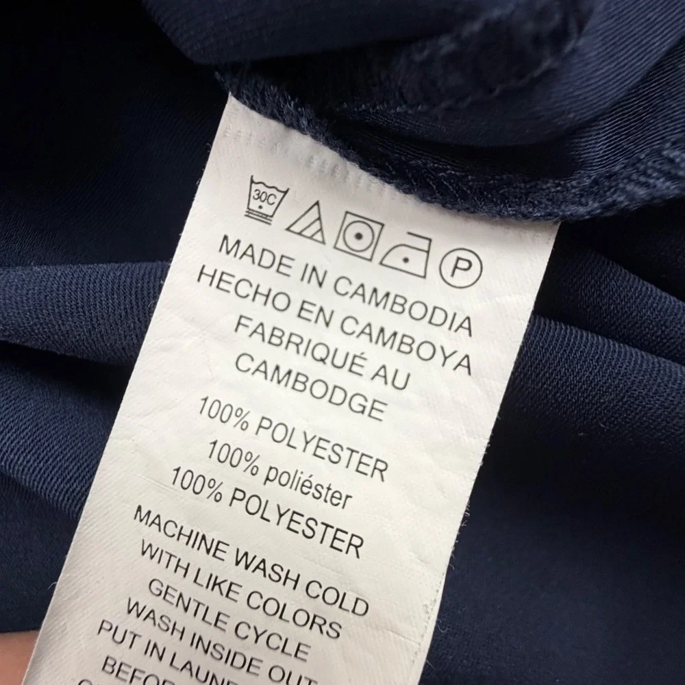 Michael Kors Navy Button-Front Shirt Dress with Waist Tie